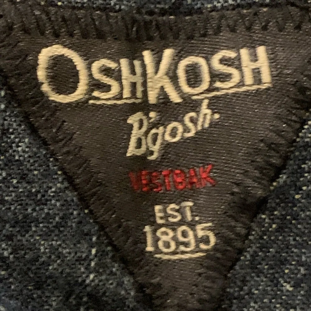 Vintage OshKosh B'Gosh Vestbak Denim Overalls Baby Size 6 Months‎ USA Made Blue